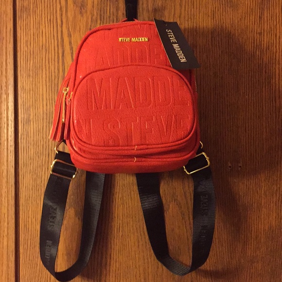 steve madden red mini backpack